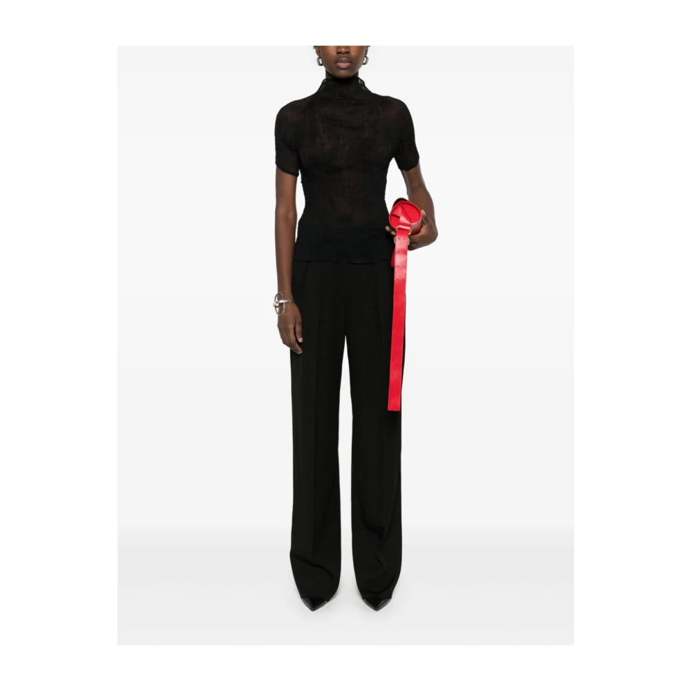 SPORTMAX Zwarte Broek met Verborgen Sluiting Black Dames