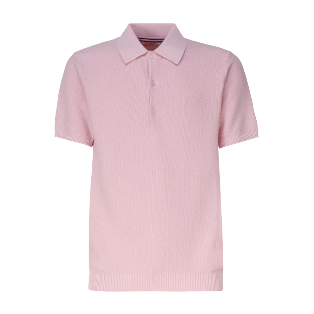 Sun68 Roze Katoenen Poloshirt Korte Mouwen Pink Heren