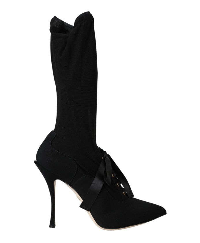 talons-aiguilles-noirs-bottes-mi-mollet