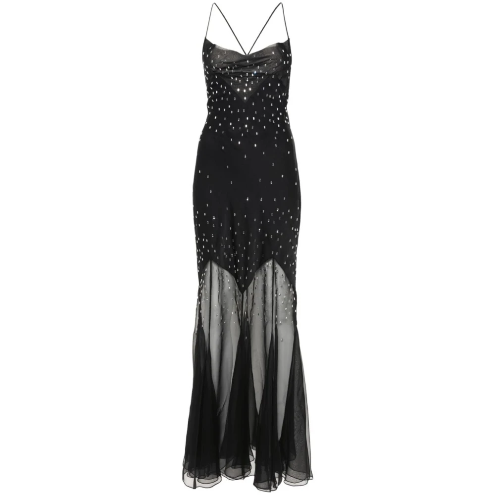Rabanne Women's Black Gowns, Xl, Long Dress With Embellishments