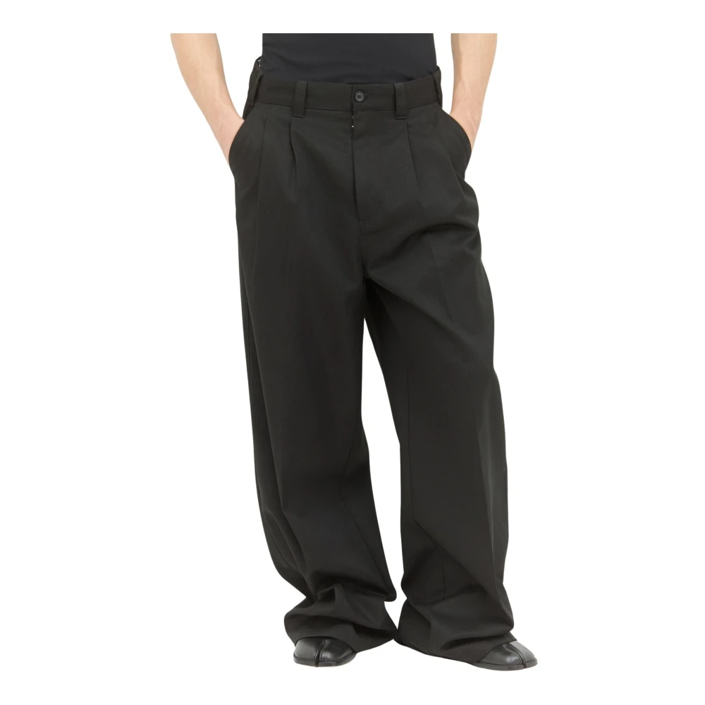 Maison Margiela Twill Trekkoord Maatwerk Broek Black Heren