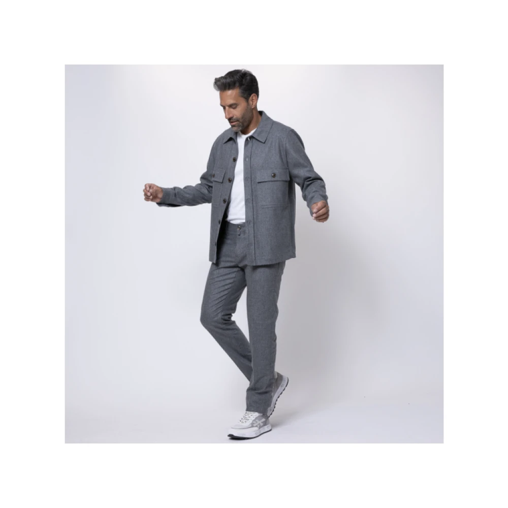 Jacob Cohën Grijze Flanellen Slim Fit Broek Gray Heren