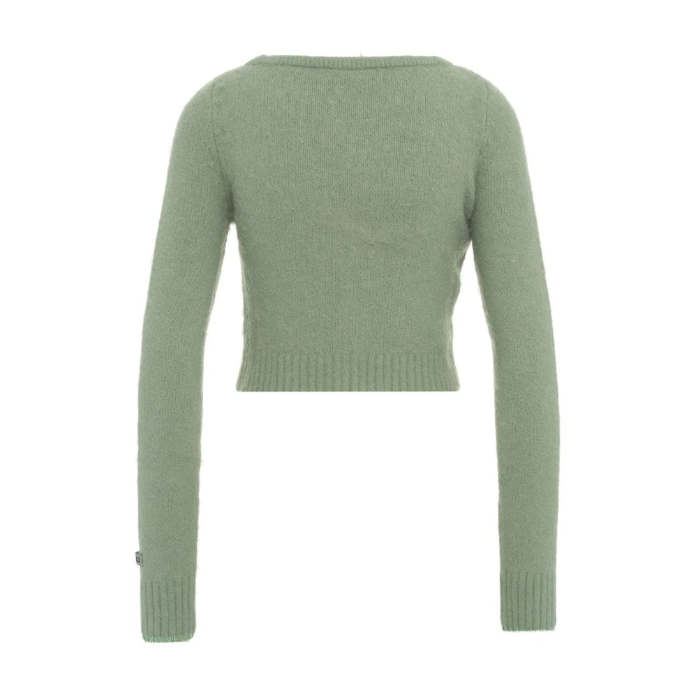 pinko Fluffy cropped cardigan met knoopsluiting Green Dames