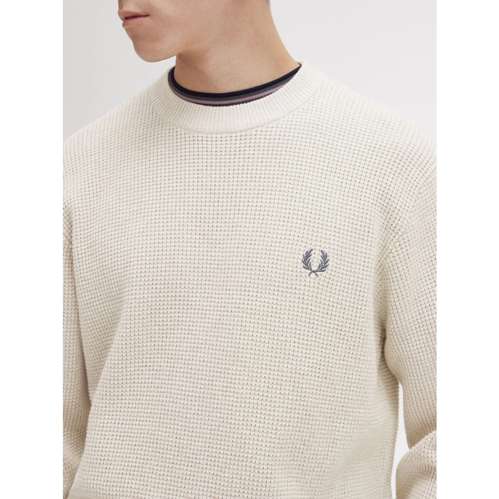Fred Perry Wafelsteek Trui Beige Heren