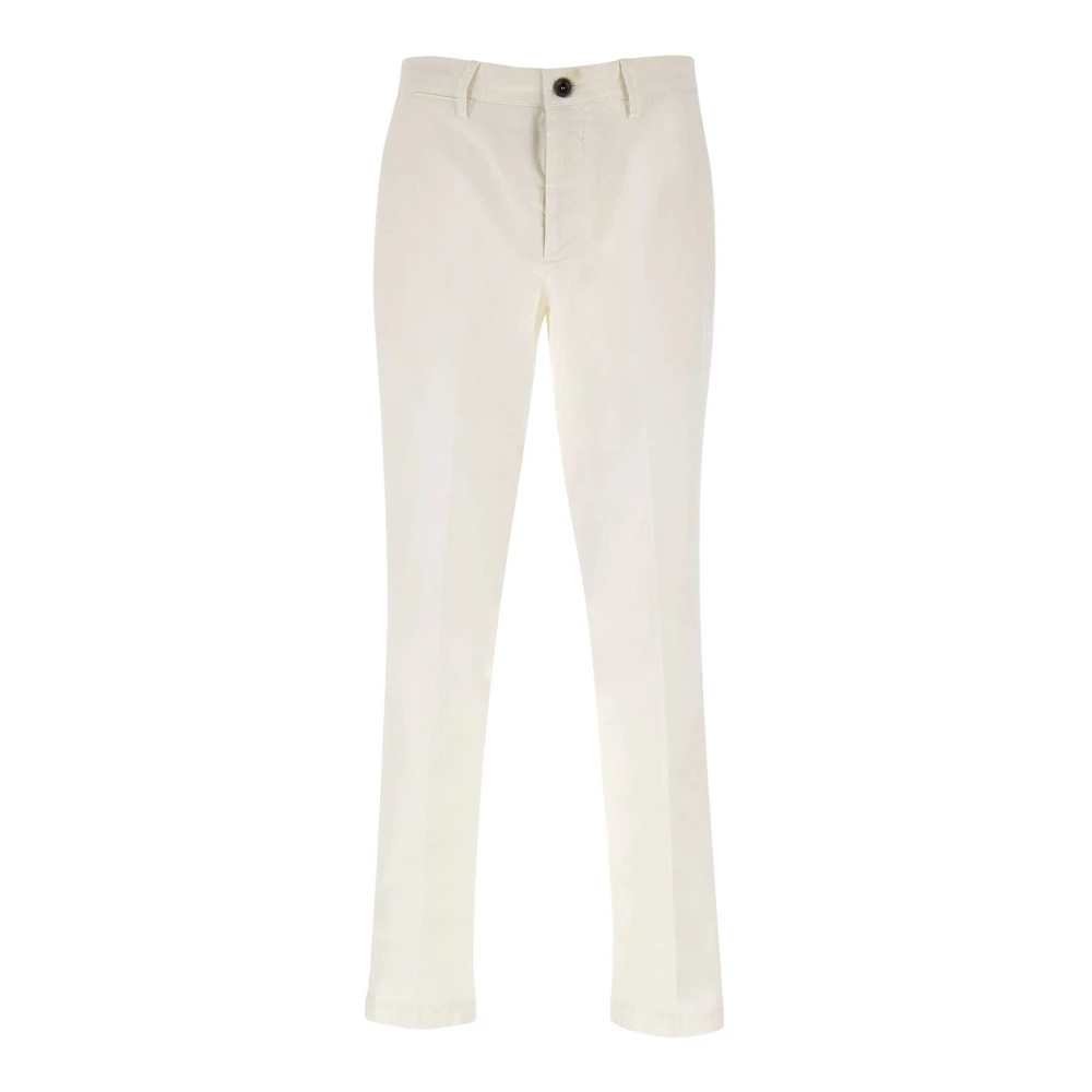 PESERICO Witte Katoenen Broek Regular Fit White Heren