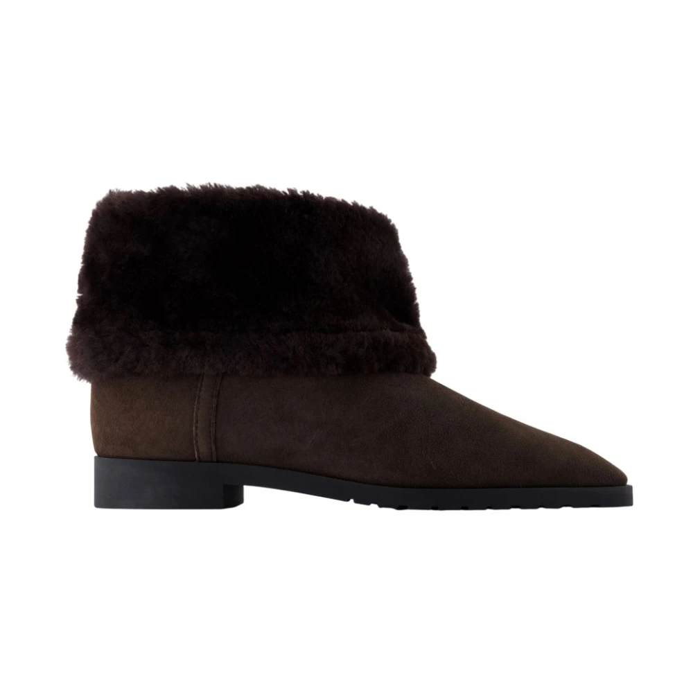 Totême Women's Brown Fold-Down Shearling Boots