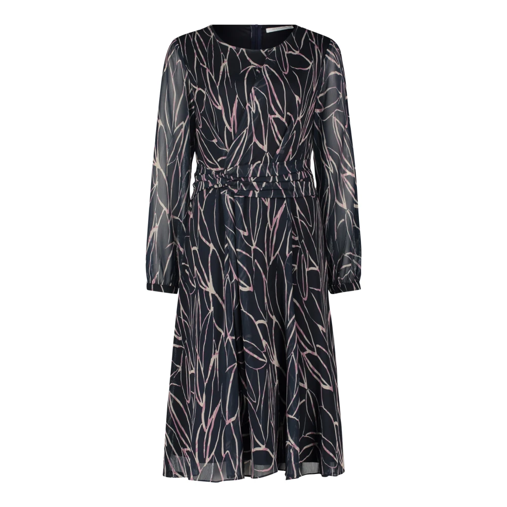 Betty & Co Chiffon Jurk Lange Mouw Multicolor Dames