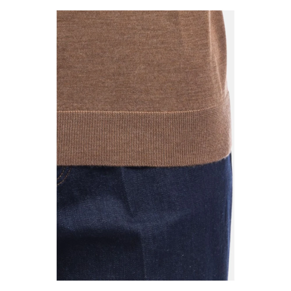 Daniele Fiesoli Merinowol Bruine Trui Regular Fit Brown Heren