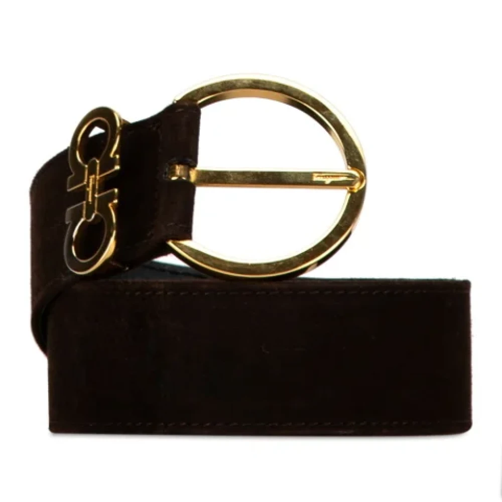 Salvatore Ferragamo Pre-owned Leather belts Brown Dames