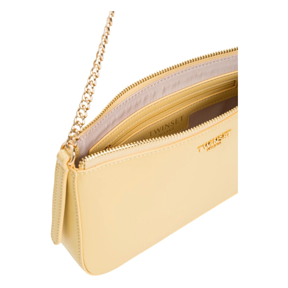 Twinset Gele Logo Tas met Materiaalsamenstelling Yellow Dames