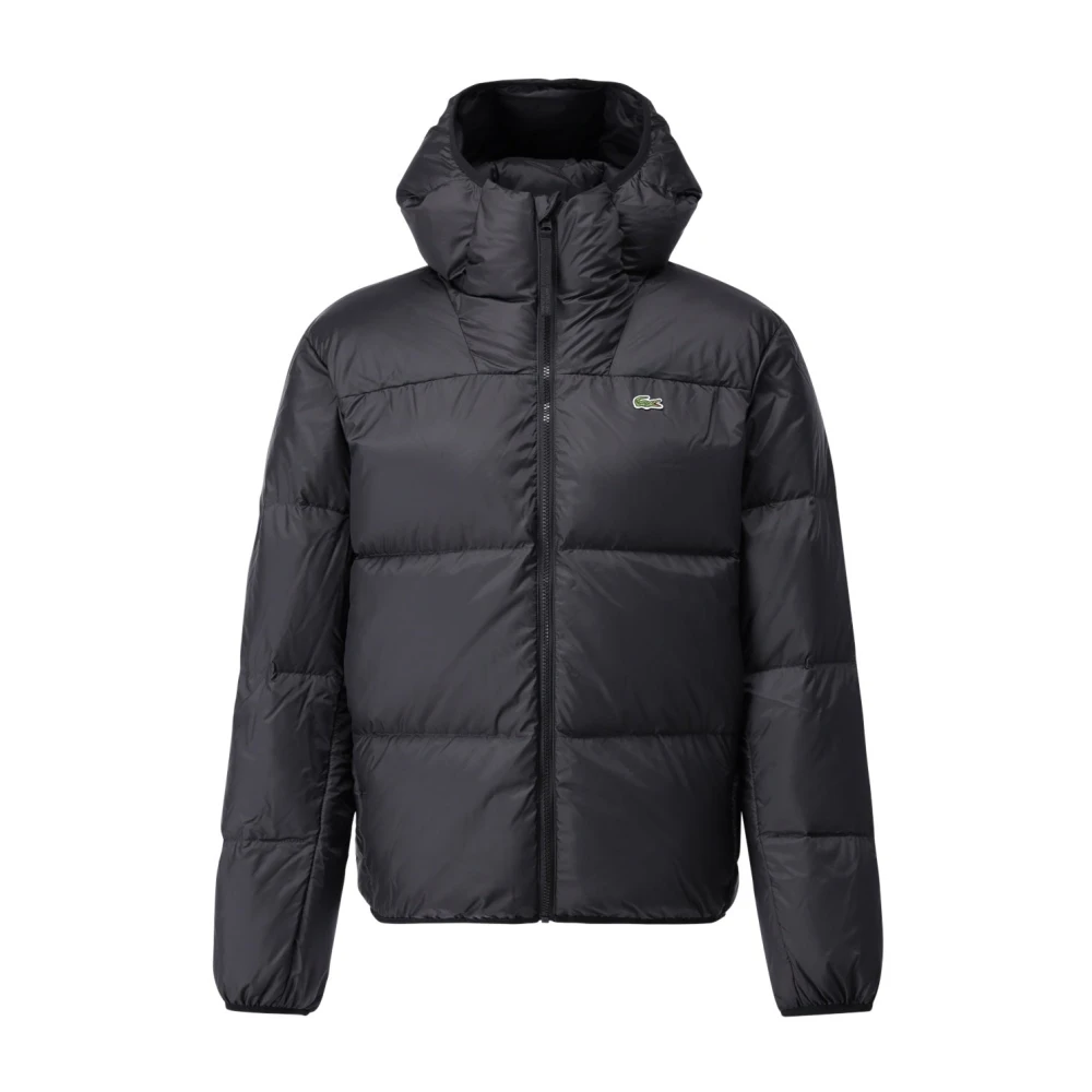 Lacoste Gewatteerde jas met capuchon Black Heren