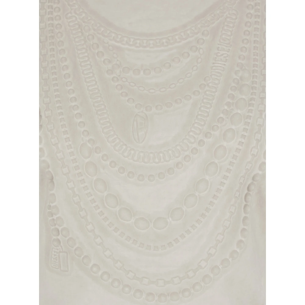 Diesel Wit T-shirt met reliëfdetails White Dames
