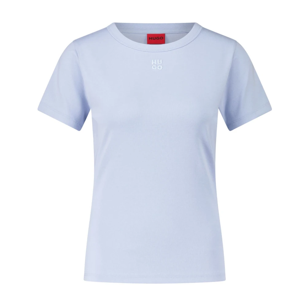 Hugo Boss Logo Geborduurd Aansluitend T-Shirt Deloris Blue Dames
