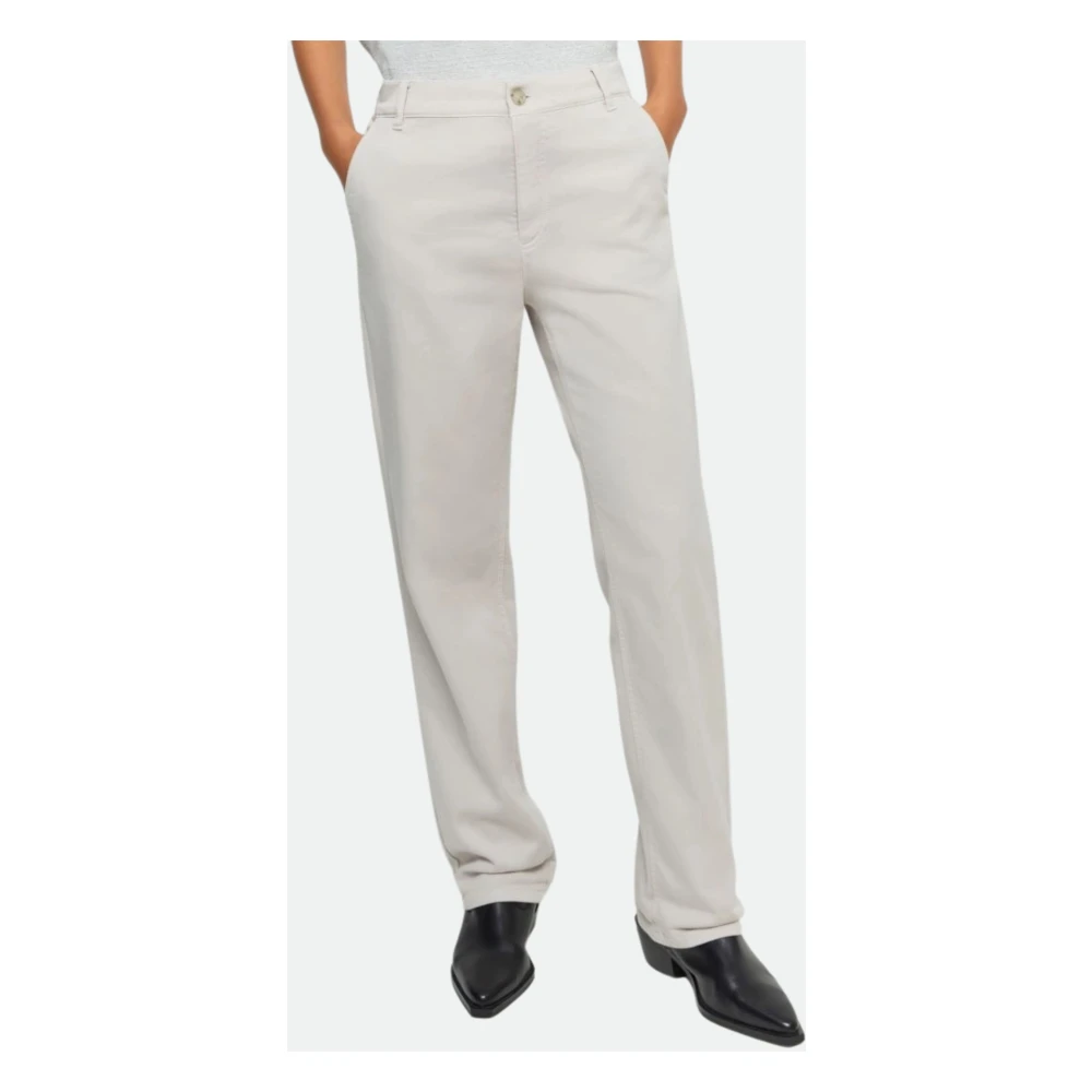 Iblues Lichtgrijze katoenen stretchbroek Gray Dames