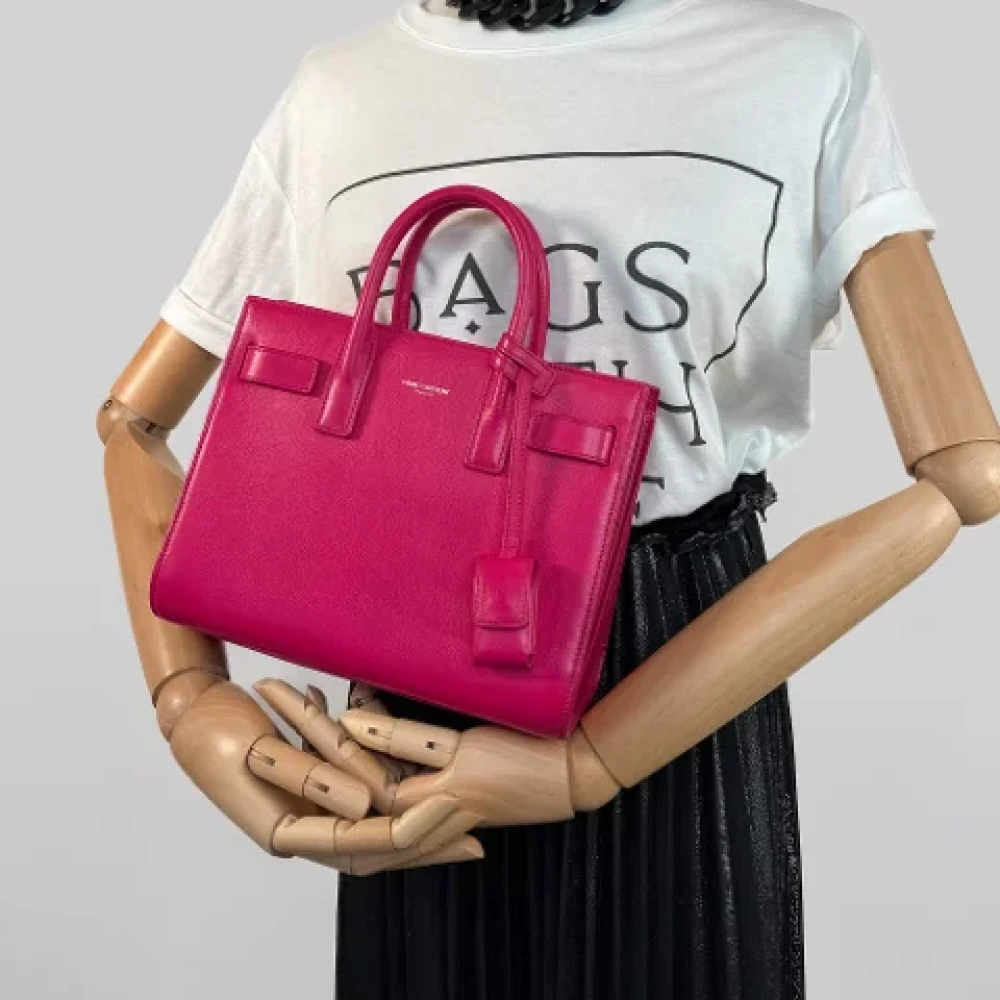 Yves Saint Laurent Vintage Pre-owned Leather handbags Pink Dames
