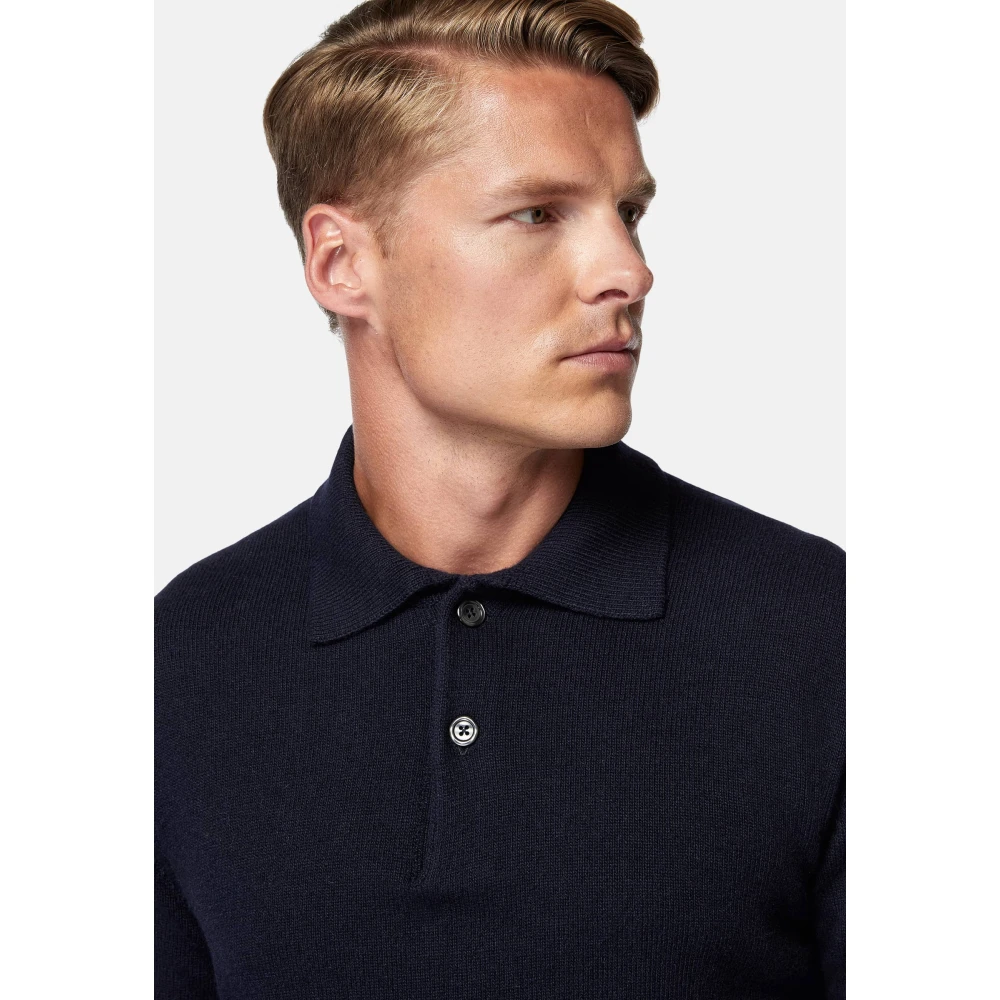Boggi Milano Polokraagtrui in Kasjmiermix Blue Heren