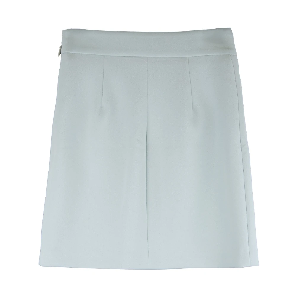 Elisabetta Franchi Gouden Metalen Detail Rits Rok Blue Dames