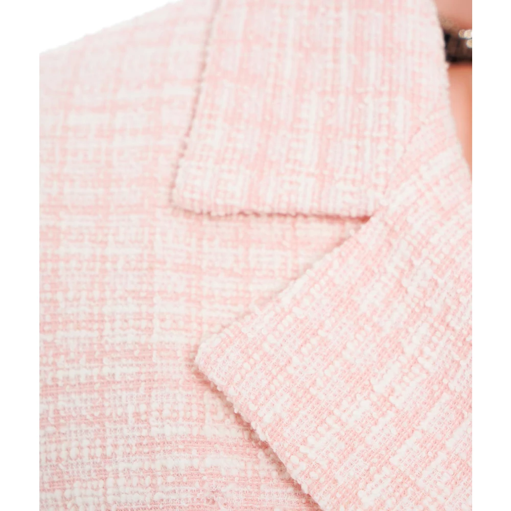 Liu Jo Korte Tweed Blazer Pink Dames