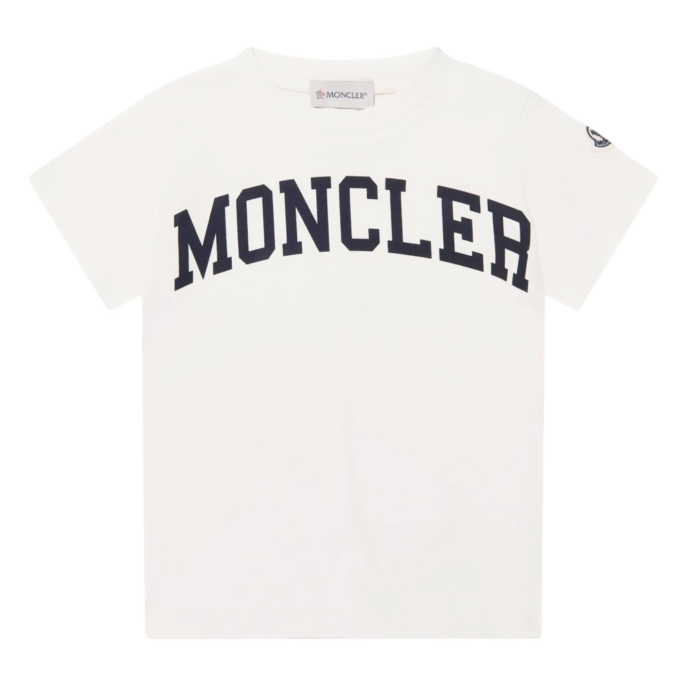 Moncler Men's White Logo Print T-Shirt
