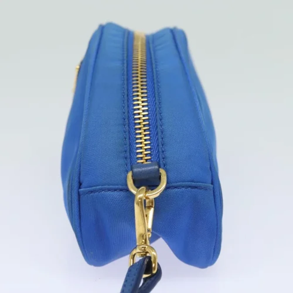Prada Vintage Pre-owned Nylon pouches Blue Dames