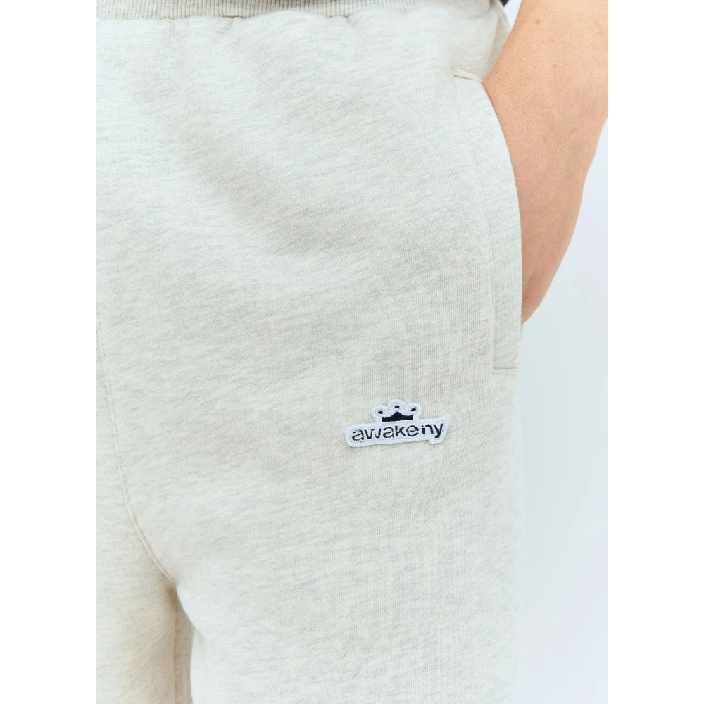 Awake NY Kroonlogo Trainingsbroek Katoenfleece Gray Heren