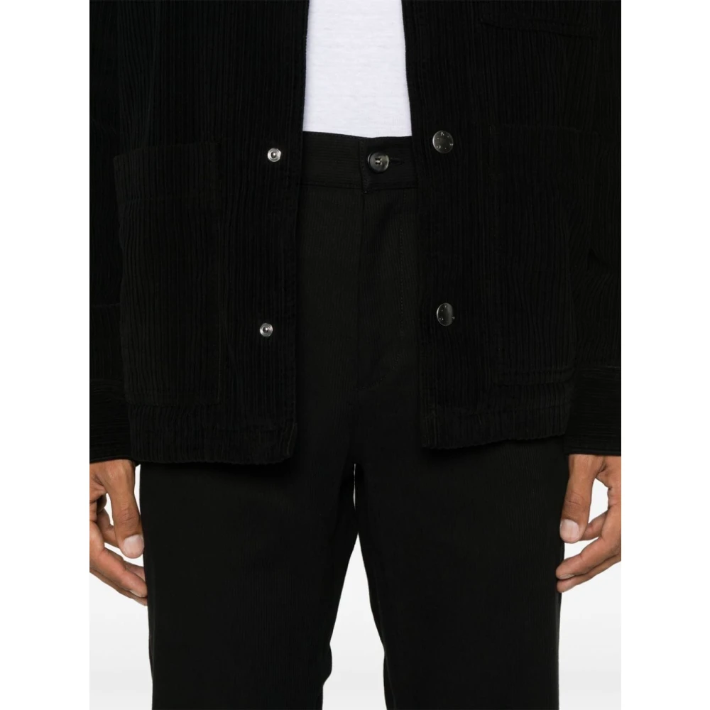 A.p.c. Zwarte Corduroy Straight Leg Broek Black Heren