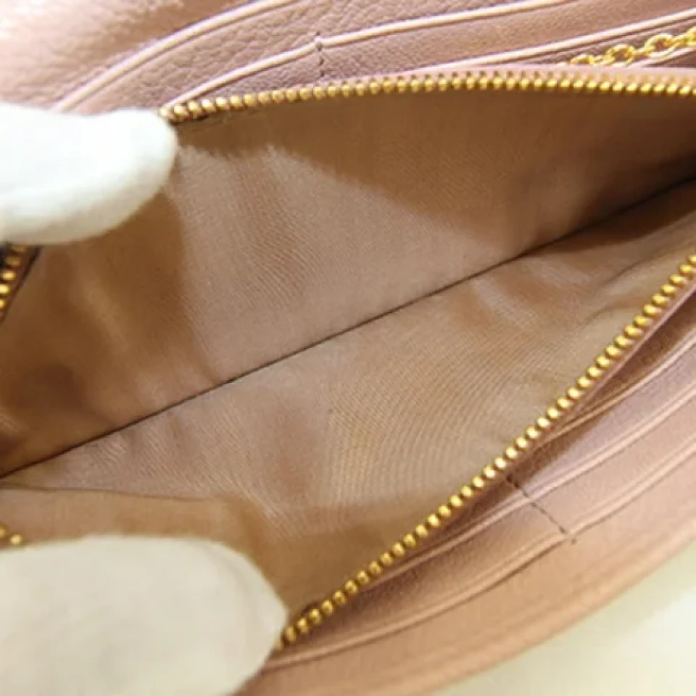 Miu Pre-owned Leather wallets Pink Dames