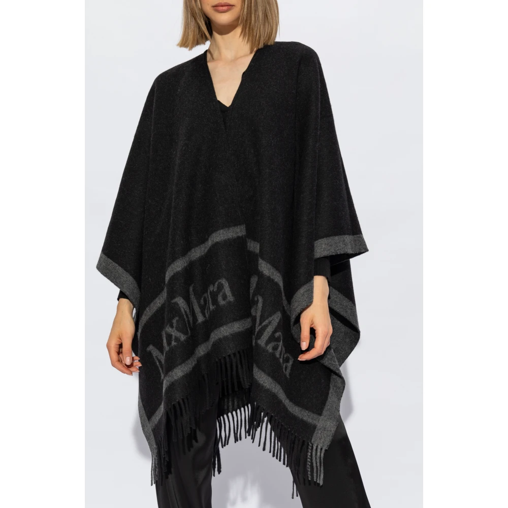 Max Mara Poncho Hilde Black Dames