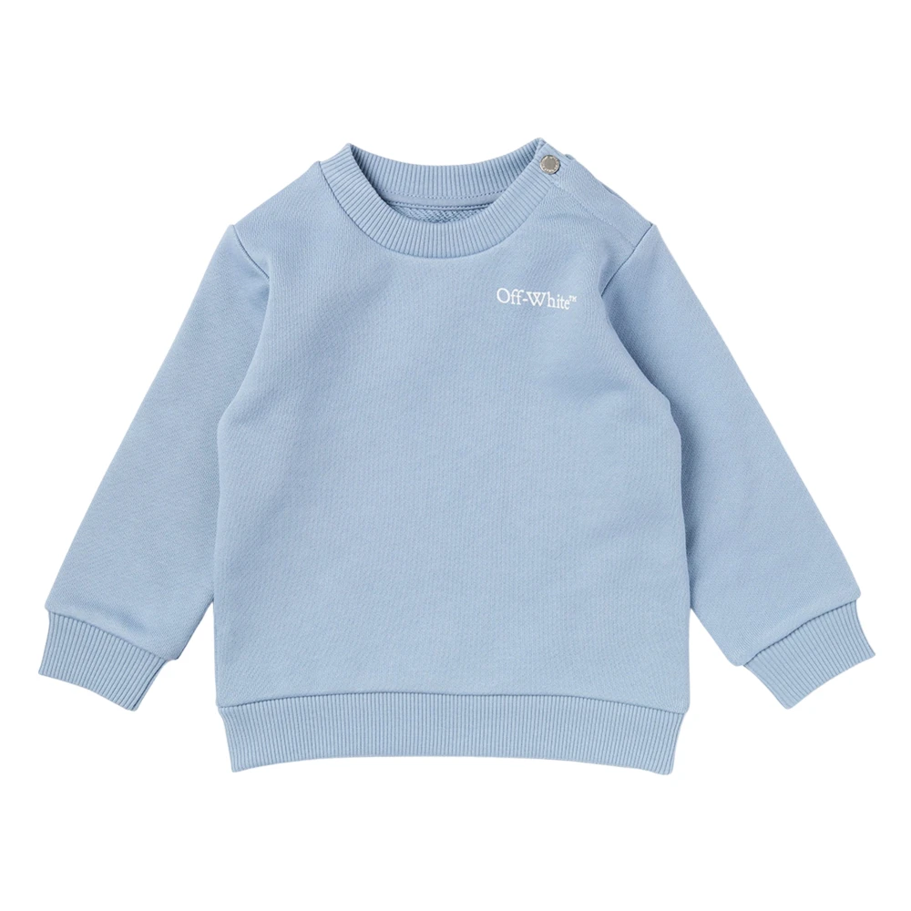 Off White Unisex Kids Blue Kids Sweatshirts, 2 Y, Scribble Diag Crewneck Sweatshirt