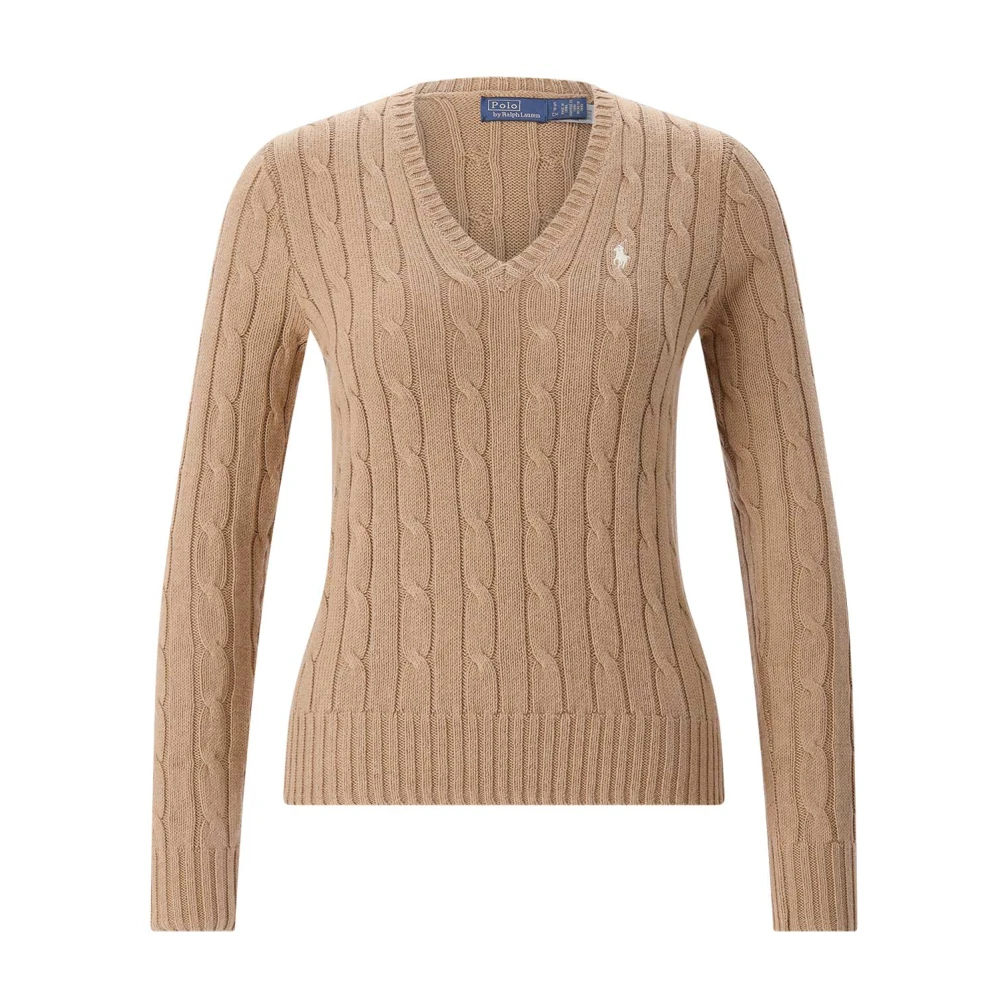 Polo Ralph Lauren Women's Brown V-Neck Knitwear, Xl, V-Neck Knitwear