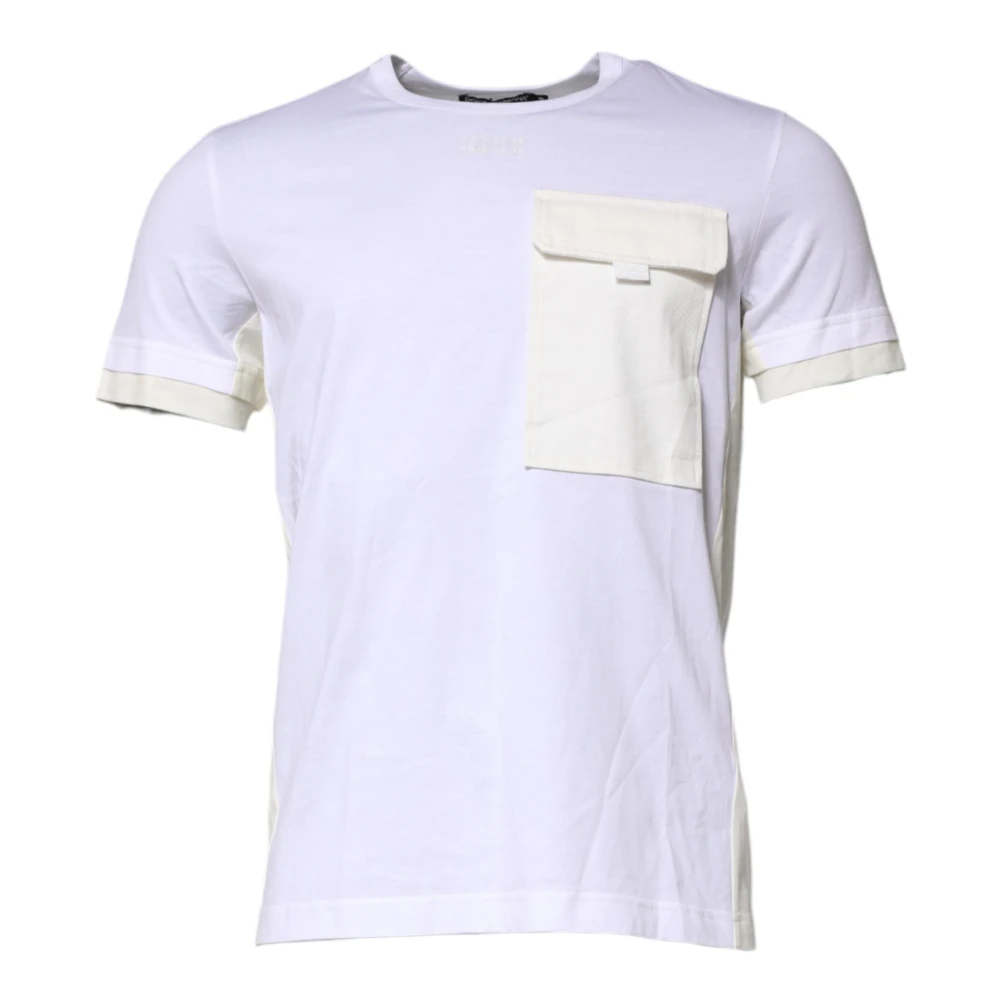 Dolce & Gabbana Men's White Cotton Pocket T-Shirt - T-Shirts - M - Tops