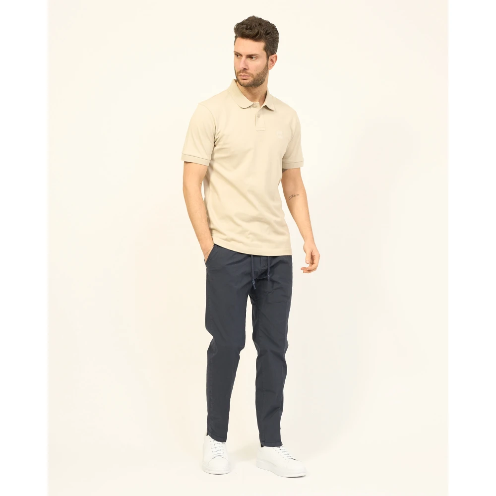 Boss Beige Polo Passenger Korte Mouw Shirt Beige Heren