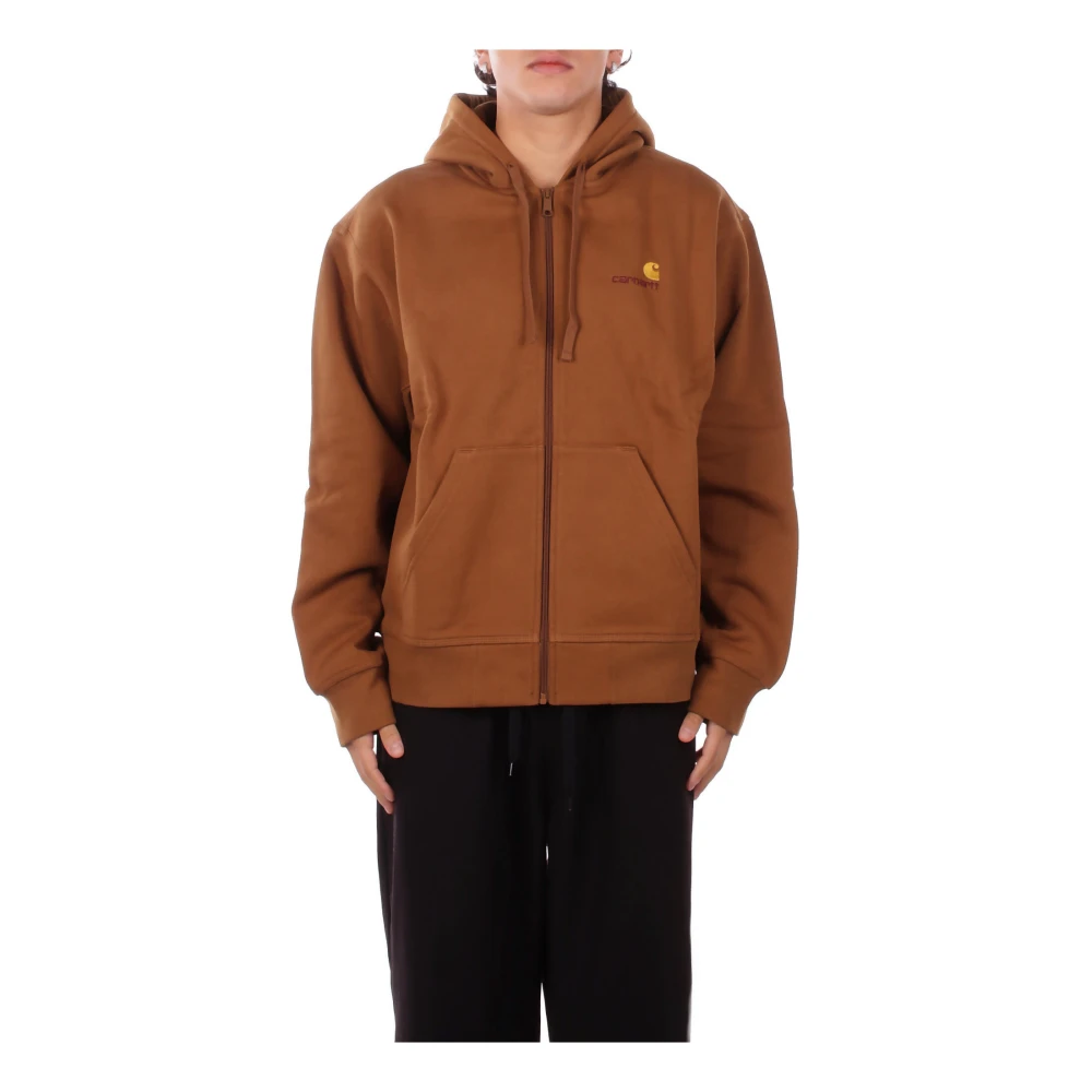 Carhartt Wip Men's Brown American Script Zip Hoodie