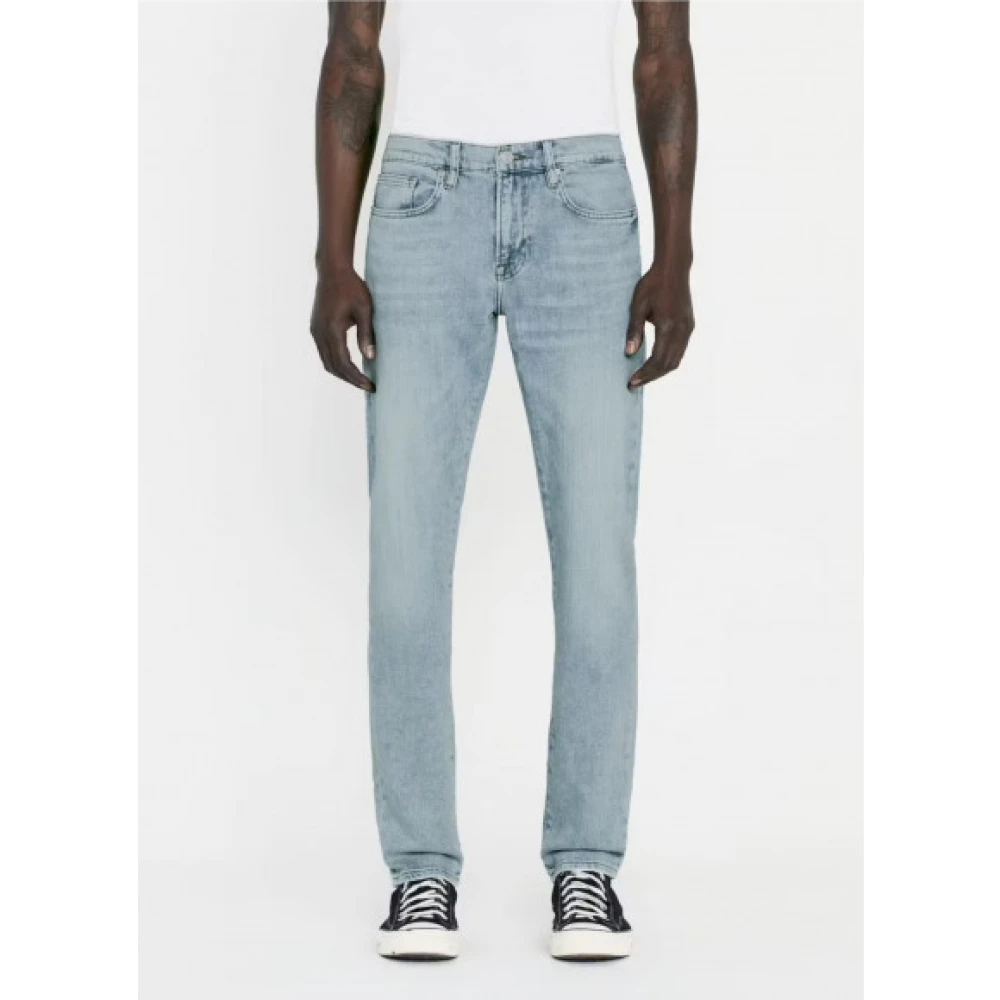 Frame Slim Straight Denim Jeans in Blauw Blue Heren