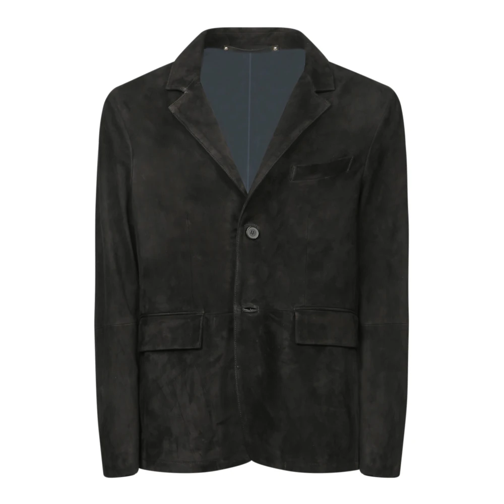 PS By Paul Smith Zwarte Leren Blazer Elegante Stijl Black Heren