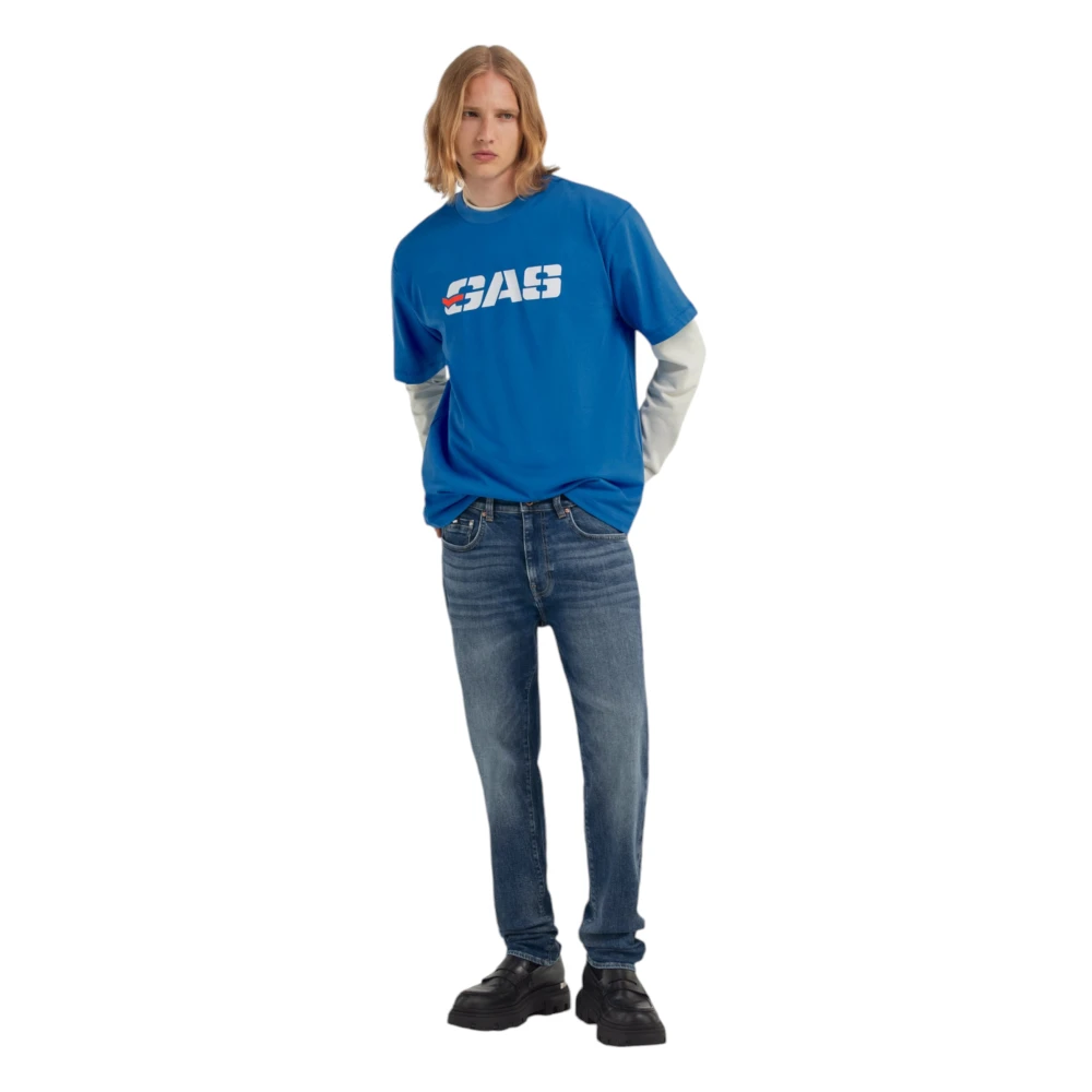 GAS Slim-fit Denim Broek Blue Heren