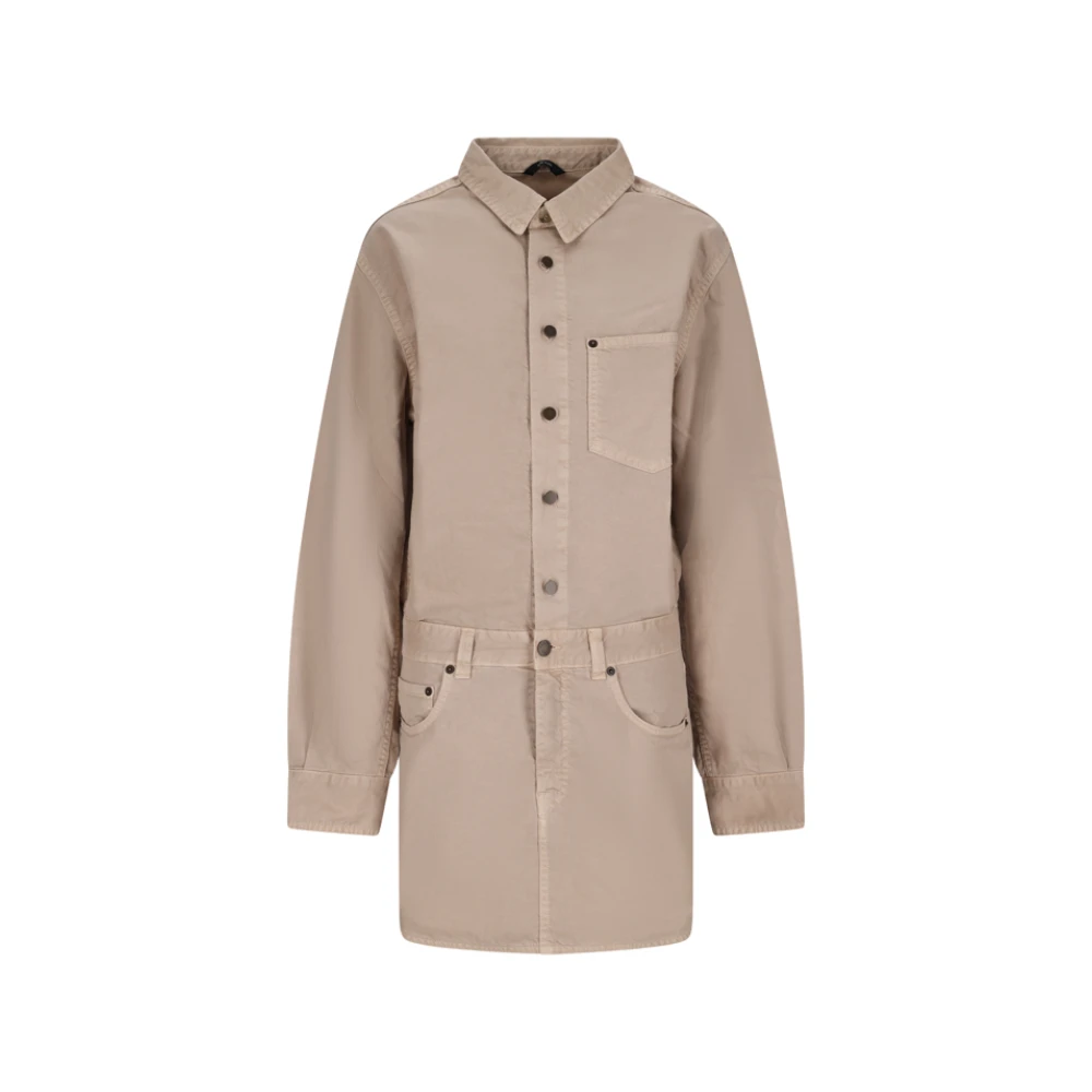 Haikure Women's Beige Shirt Dresses, Xs, Twill Trousers