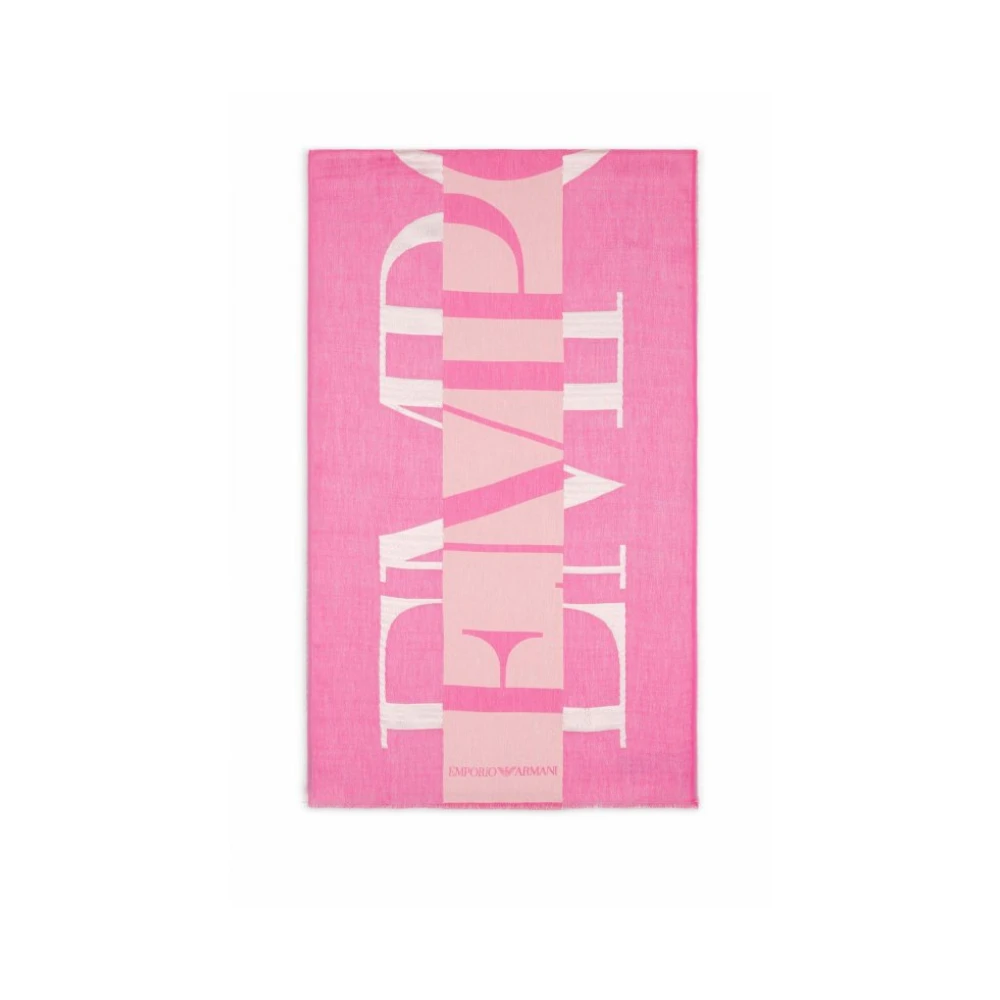 Emporio Armani Donna Rosa Stola Con Logo Jacquard Oversize