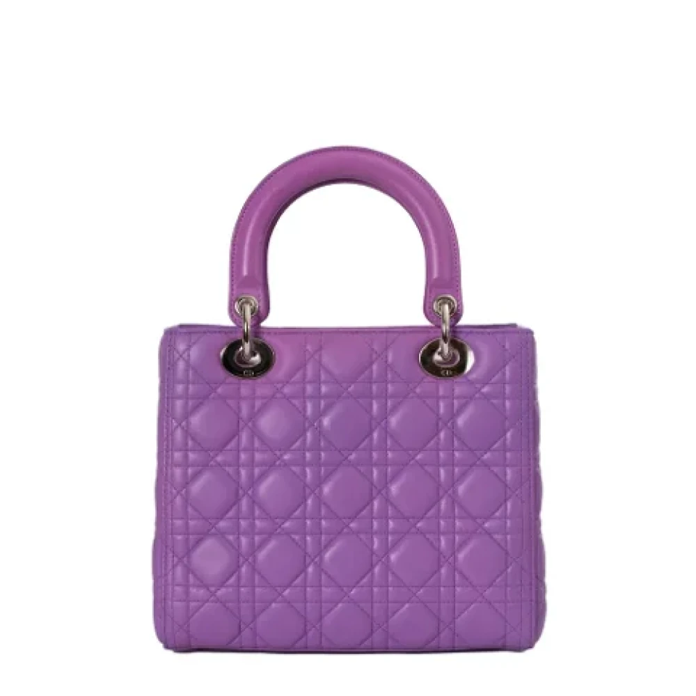 Dior Vintage Pre-owned Leather dior-bags Purple Dames