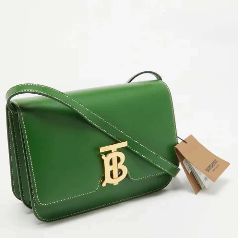 Burberry Vintage Pre-owned Leather shoulder-bags Green Dames