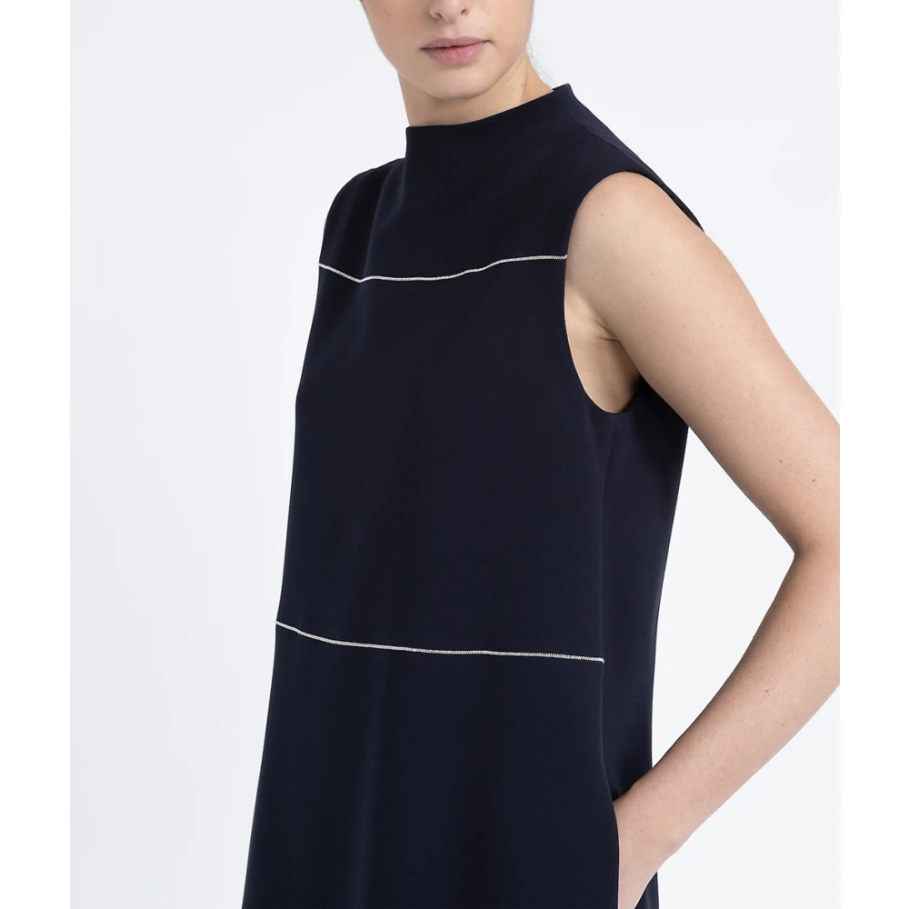 PESERICO A-lijn midi-jurk met Punto Luce Blue Dames