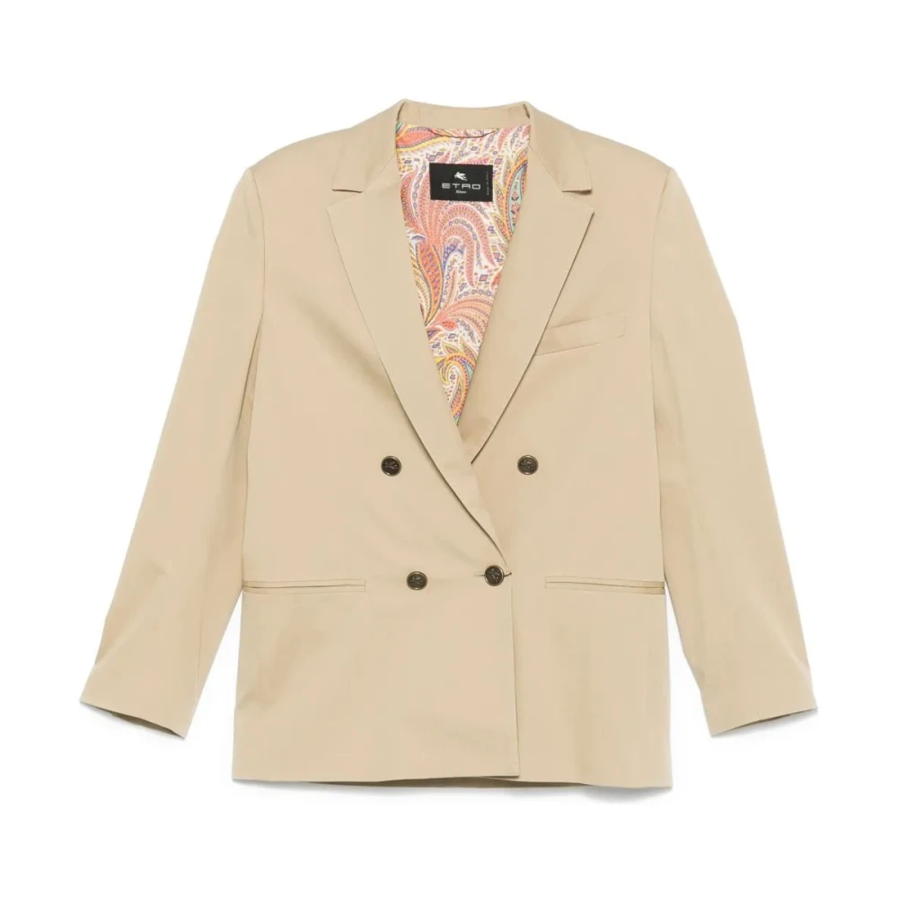 Etro Women's Beige Classic Notched Lapel Blazer - Blazers - M - Jackets