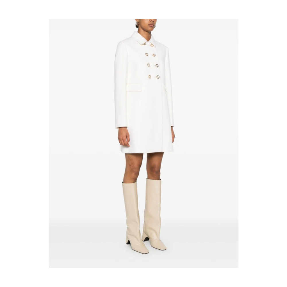 Gucci Witte Wol Double-Breasted Jas White Dames