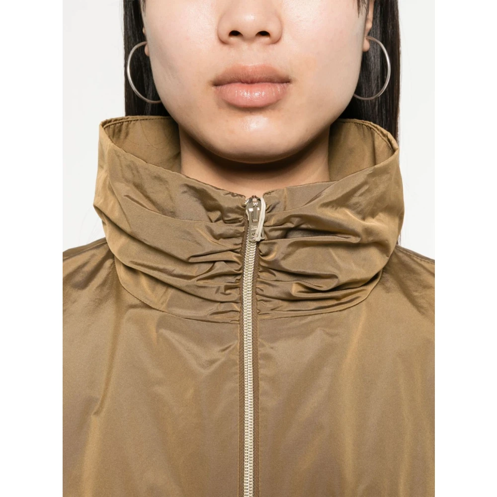 Herno Caramel Taffeta Jas met Elastische Zoom Brown Dames