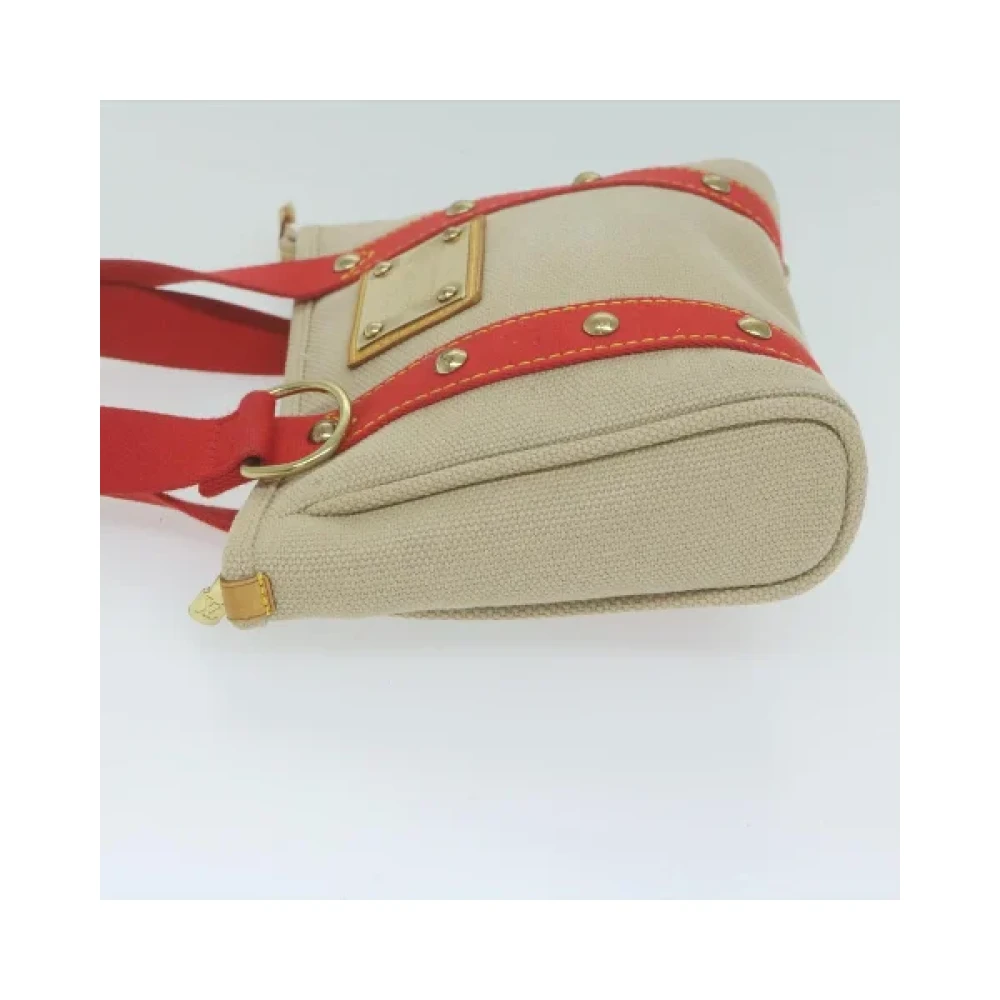 Louis Vuitton Vintage Pre-owned Cotton handbags Beige Dames