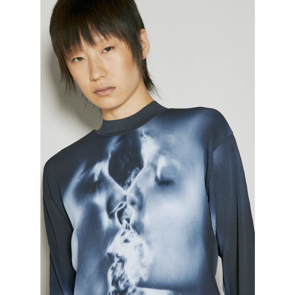Eytys Stoere Geplooide Longsleeve Top Blue Dames