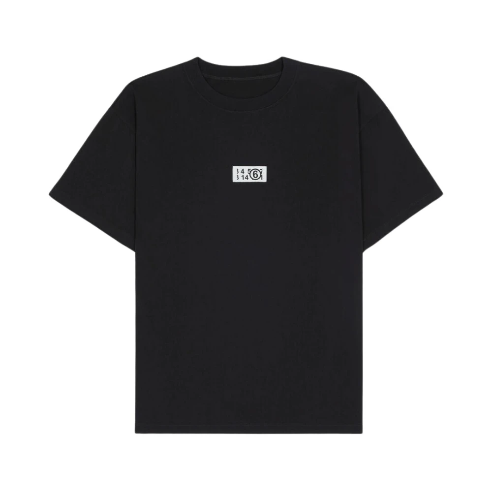 MM6 Maison Margiela Oversized katoenen T-shirt met nieuw grafisch ontwerp Black Heren
