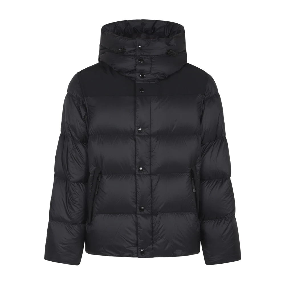 Burberry Zwarte Gewatteerde Nylon Jas met Afneembare Mouwen Black Heren