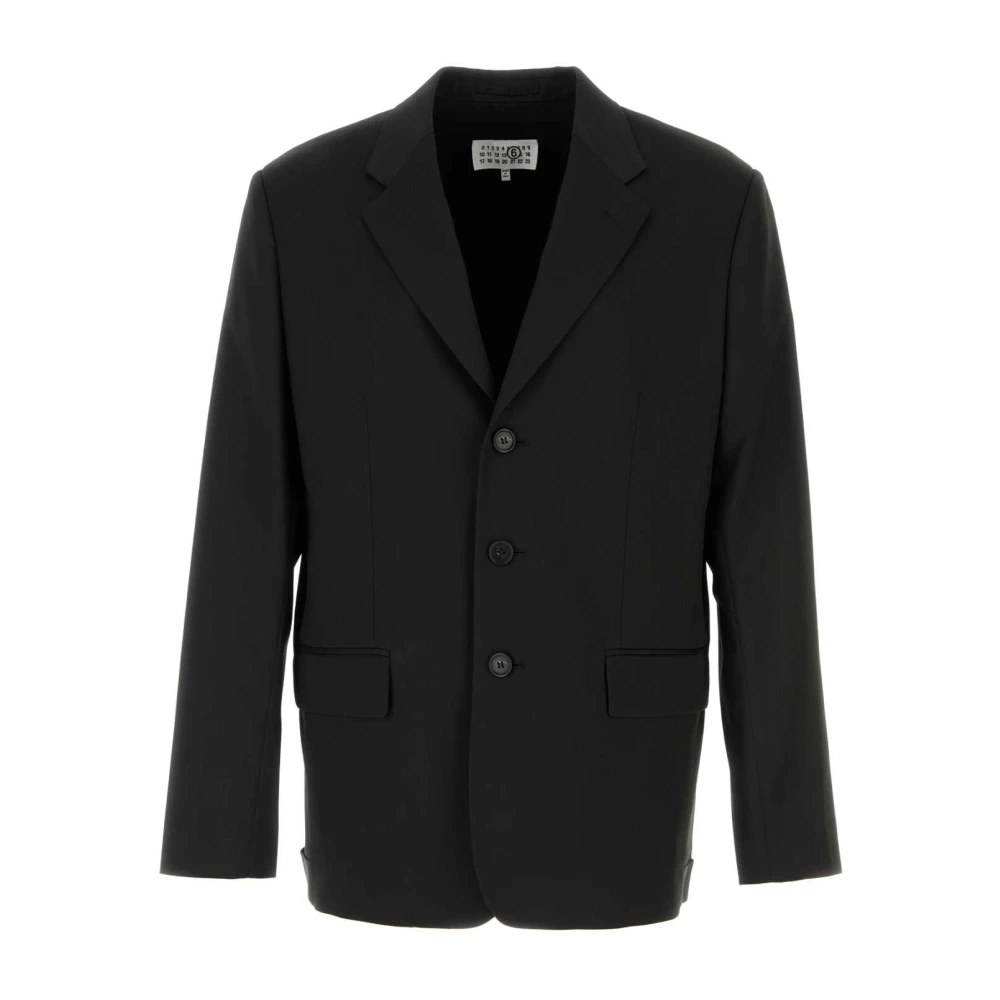 MM6 Maison Margiela Zwarte Jersey Blazer voor Vrouwen Black Heren