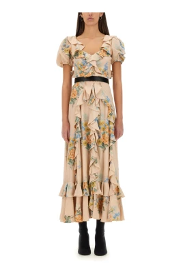 V Collar Puff Sleeve R